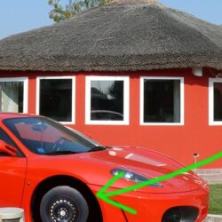 ferrari con ruote della seicento